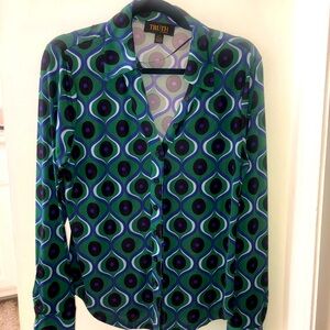 Beautiful Blue / Green blouse.  Size Large